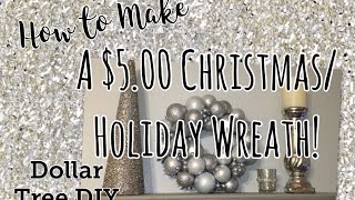 Dollar Tree DIY | Glam Christmas Wreath | Holiday Decor Series | The Green Notebook