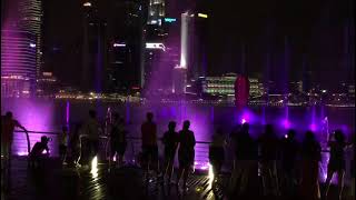 Singapore 57 birthday  dancing lighting water at Marina Bay