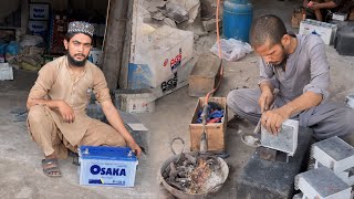 Amazing Process of Making Lead Acid Battery by Hands | Old and Dead Battery Restoration