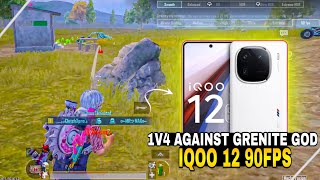 1v4 AGAINST GRENADE GOD 😱IQOO 12 SMOOTH + 90FPS PUBG / BGMI TEST 2024