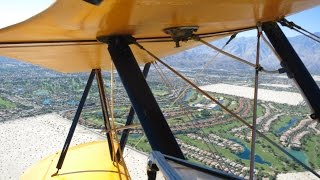 Flightseeing over Palm Springs in a biplane