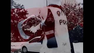 Samsun'da kardan polis adam ilgi odağı oldu | Samsun ve Haber