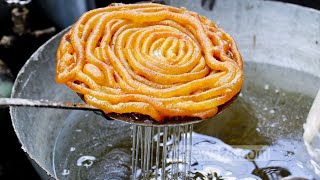 Jalebi indian street food | shahi jalebi recipe | biggest jalebi in the world