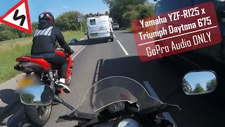 POV Yamaha R125 & Triumph Daytona 675 [Raw Onboard] | GoPro Audio 4