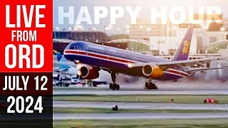 ✈️ BUSY EVENING AIRPLANE WATCHING at O'HARE AIRPORT ✈️ |  HAPPY HOUR SPECIAL