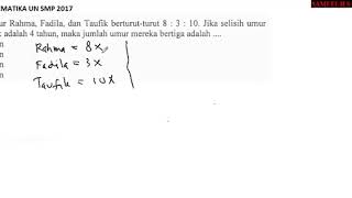 PEMBAHASAN SOAL NO. 7 MATEMATIKA UN SMP 2017