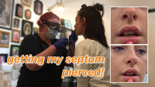 getting my septum pierced vlog !! (ft. tattoos & piercing cleaning routine)