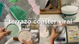 DIY Terrazo Coaster dari Jesmonite || Review Mugwort Mask Scarlett Whitening