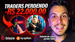 Reagindo a TRADERS de Opções Binárias Mestres em PERDER DINHEIRO AO VIVO (Perdendo na IQ Option)