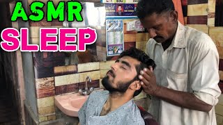 ASMR HEAD AND BACK MASSAGE PAKISTANI MASSAGER IN A REAL BARBER SHOP FOR INSTANT SLEEP