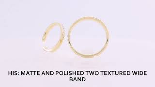 HIS AND HERS YELLOW GOLD WEDDING BANDS BY GEMRIZE