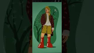 Fashion illustration in ipad using @Procreate #shorts #illustration #akashkumarillustrates