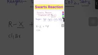 Swarts Reaction |Haloalkane & Haloareners |#shorts