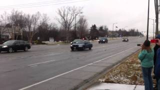 2012 President Obama motorcade in Ann Arbor Mi