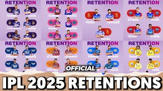 IPL 2025 RETENTIONS OFFICIALLY ANNOUNCED || IPL 2025 RETAINED PLAYERS LIST