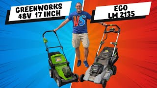 Greenworks 48V 17 inch Lawnmower vs EGO LM2135 Lawnmower