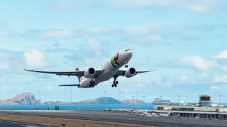 TAP AIRBUS A330 900 TAKEOFF from MADEIRA to CARACAS