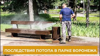 Центральный городской парк Воронежа. Последствия сильнейшего тропического ливня и их ликвидация.