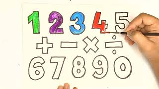 Let's learn Numbers drawing and coloring for kids