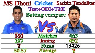 Mahendra Singh Dhoni vs Sachin Tendulkar batting comparison || Test,ODI,T20I Compare Match,Inns,Runs