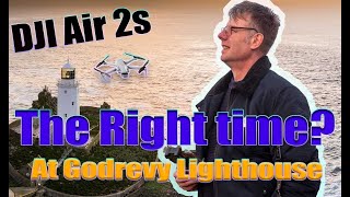 Finding the right time to fly your drone at Godrevy Lighthouse in Cornwall