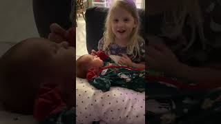 Big Sister taking care of Baby Brother 🥰❤️