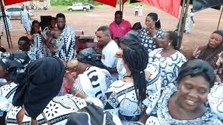 one of the Queen mothers at nkoranza B/A dancing nicely to the dwomkro @ a funeral in kumasi