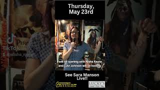 the hilarious Sara Manson will be featuring on the bzzzline comedy showcase on May 23rd.