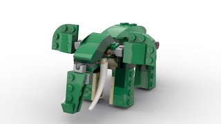 Alternative build Lego the Mighty Dinosaurs set  31058 Elephant tutorial in 4K