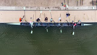 Watch Cambridge University Boat Club crews train on the River Great Ouse near Ely.