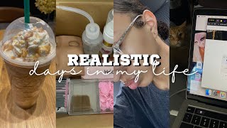 realistic days in the life | studying, lash practice, cooking & my 9-5