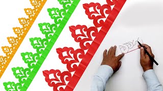 Easy paper border cutting designs | Border design for bulletin board | Soft board  কাগজের ফুল বানানো