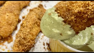 Keto Chicken Strips With Avocado & Jalapeño Aioli / Keto Chicken Strips Recipe / Keto Chicken