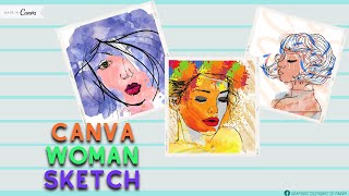 Canva tutorial - woman sketch