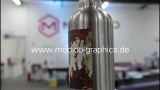 modico Graphics - Aluflasche, bedruckt & gelasert