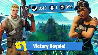 Teaching a Default Skin how to play Fortnite! - (Getting him his first Win)