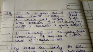 IELTS writing essay : It is suggested that all young adult should undertake a period of unpaid work