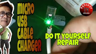 MICRO USB CHARGER CABLE REPAIR||Paano mag ayos,HowToRepairChargerCableAtHomeStepByStep