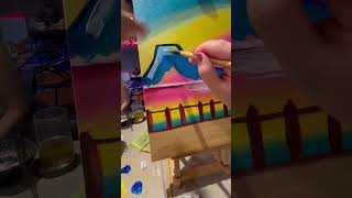 Painting day “Sakura Under Mount Fuji” #paintingtutorial #trendingshorts #shorts #sakura #mountfuji