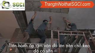 Hướng dẫn thi công trần bằng tấm nhựa giả đá | Trang Trí Nội Thất SGCI