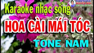 Karaoke nhạc sống:  HOA CÀI MÁI TÓC  (Tone nam)