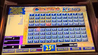 $2 Max Bets Cleopatra Keno $.25 denom Bonuses Bugs #kenonation