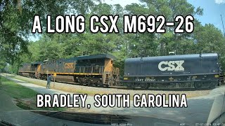 A Long CSX M692-26 at Bradley Siding in South Carolina - 07-27-2024