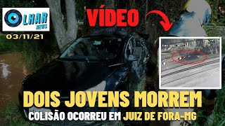 VÍDEO mostra exato momento COLISÃO entre carro e árvore que MATOU DOIS jovens em Juiz de Fora-MG