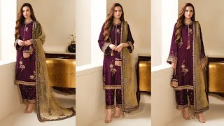 Jazmine Luxury Embroidered Micro Velvet 9000 Formal Unstitched VF-2032