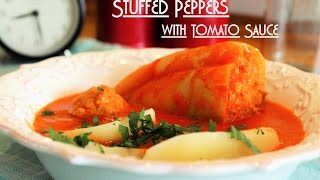 Stuffed Pepper with Tomato Sauce (Töltött paprika)