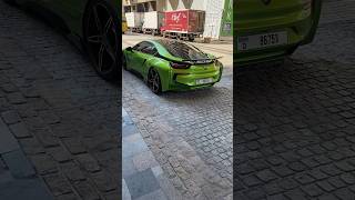 Habibi I bring to you BMW i8 green Dubai Jumeirah beach residence 🇦🇪🚗 #dubai #ytshorts