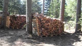 Wood splitting at Howyado'ens