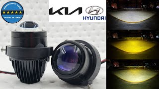 Đèn bi gầm led 3 màu FIVE STAR lắp zin xe HYUNDAI KIA đời mới, 2.0 inch, 2 chế độ cốt pha 0936508168