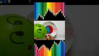 Colourful funny face Balloon with Mixing Random Into Slime, ASMR slime vedio,#short